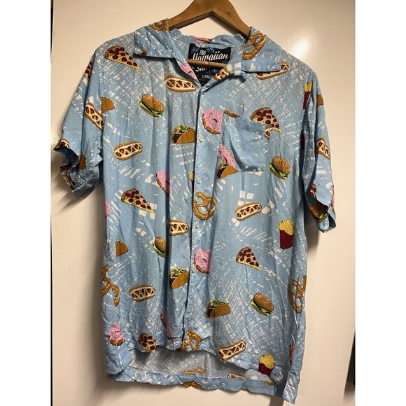 The Hawaiian Shirt by Rowdy Gentleman Abstract Food Print Button Up Men Large - Picture 2 of 6